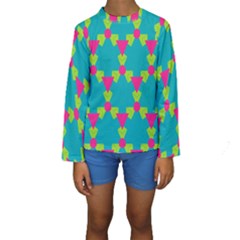 Triangles Honeycombs And Other Shapes Pattern  Kid s Long Sleeve Swimwear by LalyLauraFLM