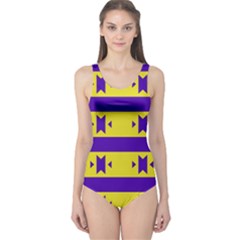 Tribal Shapes And Stripes Women s One Piece Swimsuit by LalyLauraFLM