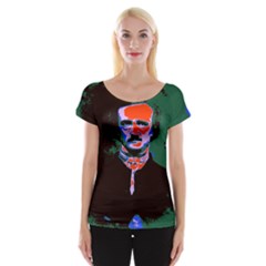 Edgar Allan Poe Pop Art  Women s Cap Sleeve Top by icarusismartdesigns