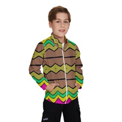 Rhombus And Waves Wind Breaker (kids) by LalyLauraFLM