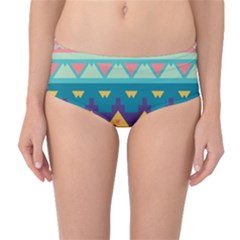 Pastel Tribal Design Mid-waist Bikini Bottoms by LalyLauraFLM