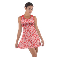 Salmon Damask Racerback Dresses by SalonOfArtDesigns