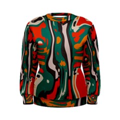 Retro Colors Chaos  Women s Sweatshirt by LalyLauraFLM