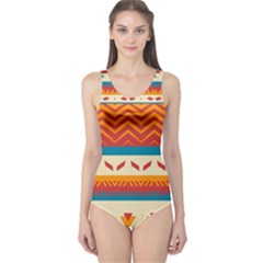 Tribal Shapes  Women s One Piece Swimsuit by LalyLauraFLM