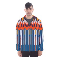 Textured Shapes In Retro Colors    Mesh Lined Wind Breaker (men) by LalyLauraFLM