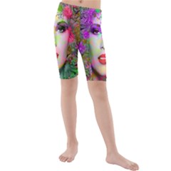 Flowers In Your Hair Kid s Mid Length Swim Shorts by icarusismartdesigns