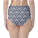 Black & White Damask Pattern High-Waist Bikini Bottoms View2