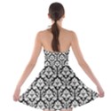Black & White Damask Pattern Strapless Bra Top Dress View2