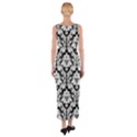 Black & White Damask Pattern Fitted Maxi Dress View2