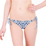 Navy Blue Damask Pattern Bikini Bottom