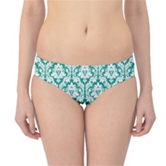 Emerald Green Damask Pattern Hipster Bikini Bottoms by Zandiepants