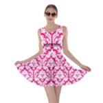 Hot Pink Damask Pattern Skater Dress