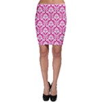 Hot Pink Damask Pattern Bodycon Skirt