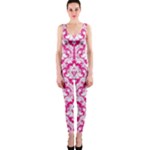 Hot Pink Damask Pattern OnePiece Catsuit