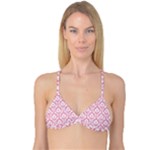 soft Pink Damask Pattern Reversible Tri Bikini Top