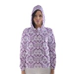 Lilac Damask Pattern Hooded Wind Breaker (Women)