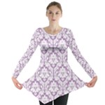 Lilac Damask Pattern Long Sleeve Tunic 