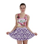 Royal Purple Damask Pattern Mini Skirt