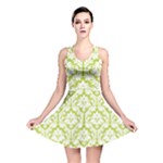 Spring Green Damask Pattern Reversible Skater Dress