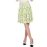 Spring Green Damask Pattern A-Line Skirt