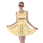 Sunny Yellow Damask Pattern Skater Dress