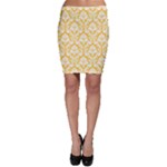 Sunny Yellow Damask Pattern Bodycon Skirt