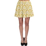 Sunny Yellow Damask Pattern Skater Skirt