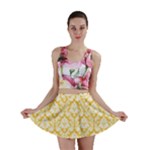 Sunny Yellow Damask Pattern Mini Skirt