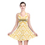 Sunny Yellow Damask Pattern Reversible Skater Dress