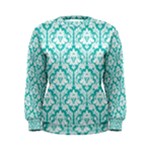 Turquoise Damask Pattern Women s Sweatshirt