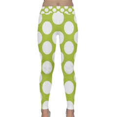 Spring Green Polkadot Yoga Leggings by Zandiepants