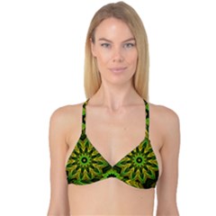 Woven Jungle Leaves Mandala Reversible Tri Bikini Top by Zandiepants