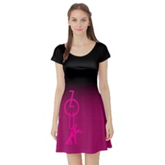 Zouk Pink/purple Short Sleeve Skater Dresses by LetsDanceHaveFun