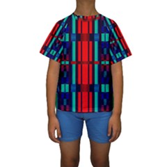 Stripes And Rectangles   Kid s Short Sleeve Swimwear by LalyLauraFLM