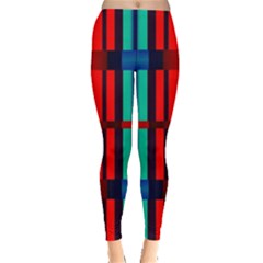 Stripes And Rectangles  Leggings by LalyLauraFLM
