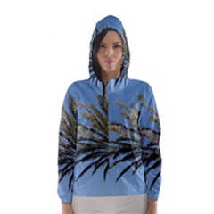 Tropical Palm Tree  Hooded Wind Breaker (women) by BrightVibesDesign