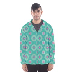 Pink Flowers And Other Shapes Pattern  Mesh Lined Wind Breaker (men) by LalyLauraFLM