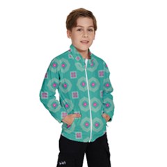 Pink Flowers And Other Shapes Pattern  Wind Breaker (kids) by LalyLauraFLM