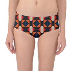 Rhombus And Stripes      Mid-waist Bikini Bottoms by LalyLauraFLM