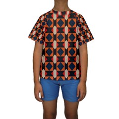 Rhombus And Stripes       Kid s Short Sleeve Swimwear by LalyLauraFLM