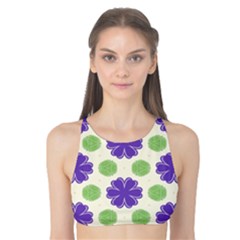Purple Flowers Pattern        Tank Bikini Top by LalyLauraFLM