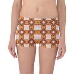 Flowers And Squares Pattern     Boyleg Bikini Bottoms by LalyLauraFLM