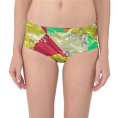Colorful 3d Texture   Mid-waist Bikini Bottoms by LalyLauraFLM