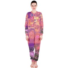 Glorious Skies, Abstract Pink And Yellow Dream Onepiece Jumpsuit (ladies)  by DianeClancy