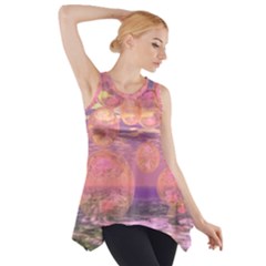 Glorious Skies, Abstract Pink And Yellow Dream Side Drop Tank Tunic by DianeClancy