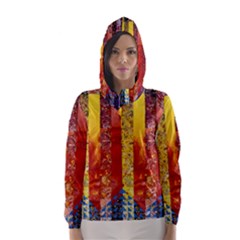 Conundrum I, Abstract Rainbow Woman Goddess  Hooded Wind Breaker (women) by DianeClancy