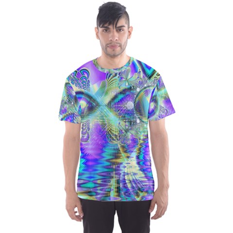 Abstract Peacock Celebration, Golden Violet Teal Men s Sport Mesh Tee by DianeClancy