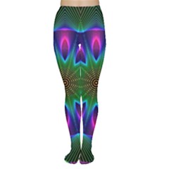 Star Of Leaves, Abstract Magenta Green Forest Women s Tights by DianeClancy