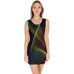 Abstract Rainbow Lily, Colorful Mystical Flower  Sleeveless Bodycon Dress by DianeClancy