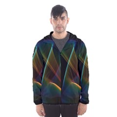 Abstract Rainbow Lily, Colorful Mystical Flower  Hooded Wind Breaker (men) by DianeClancy